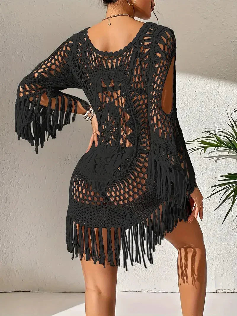 Valenzora | Cover Up Boho Style Long Sleeve Bikini Cover Up Beach Outfits