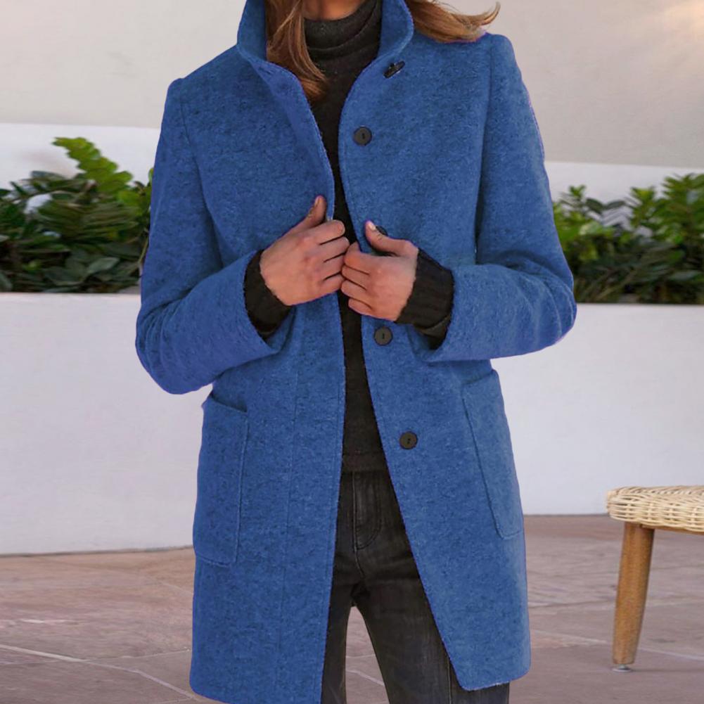 Neck protector women's loose buttons coat