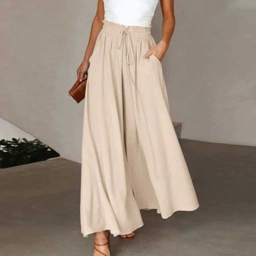Valenzora | Elegant women's trousers with flowing fabric