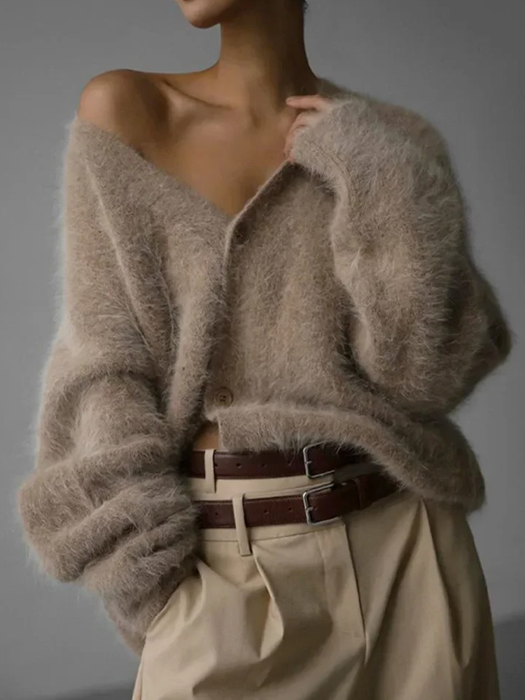 Valenzora | Kaschmir-Cardigan für Damen | Weicher Cardigan für Damen | Klassischer Strickjacke mit Knöpfen