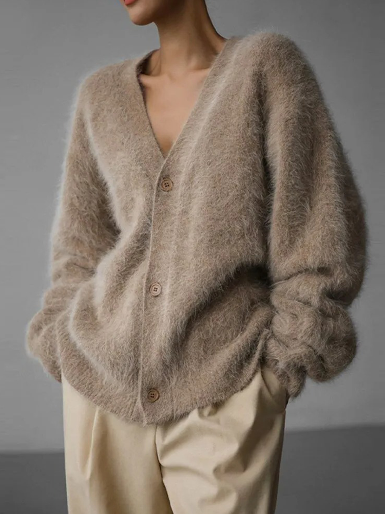 Valenzora | Kaschmir-Cardigan für Damen | Weicher Cardigan für Damen | Klassischer Strickjacke mit Knöpfen
