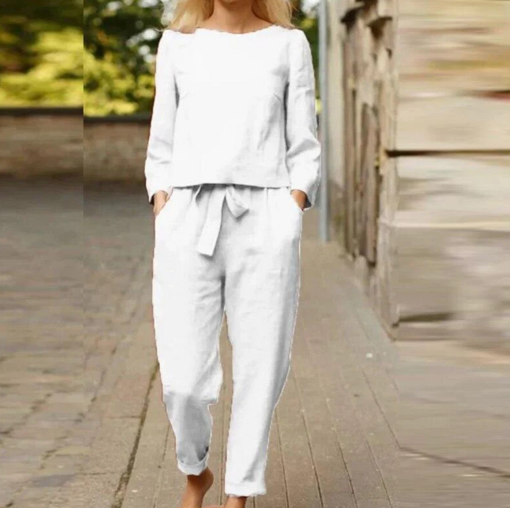 Valenzora - Stylish and unique linen two-piece set for summer/spring