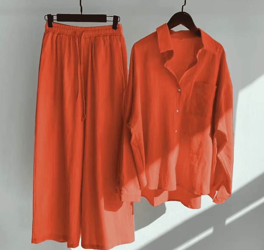Valenzora | Linen summer set with long trousers and shirt