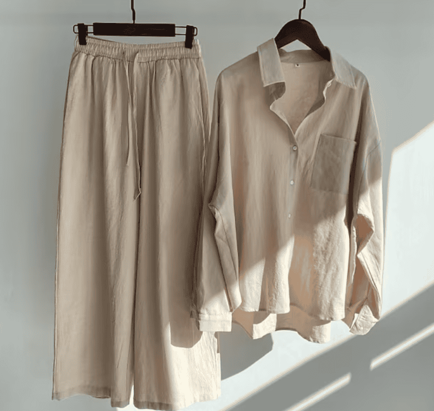 Valenzora | Linen summer set with long trousers and shirt