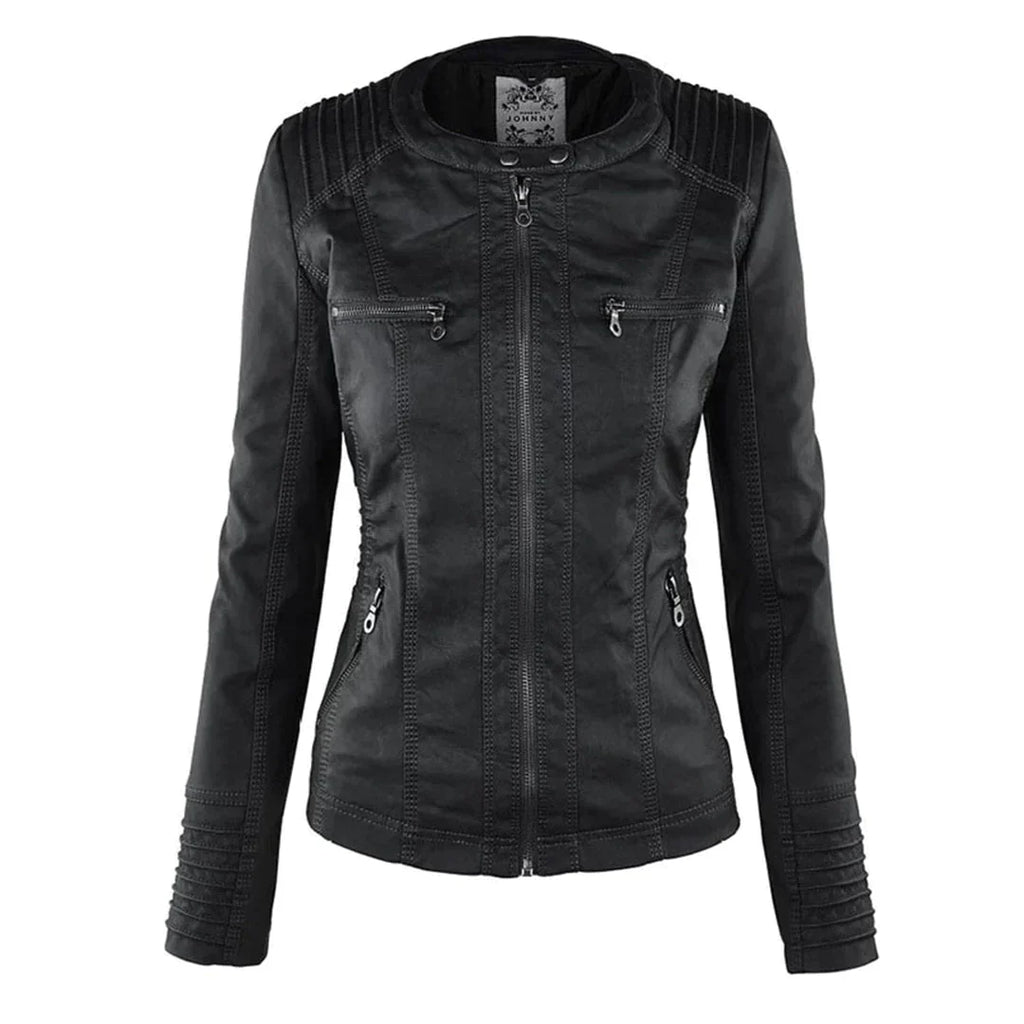 Valenzora | Elegant hooded motorcycle jacket made of high-quality leather