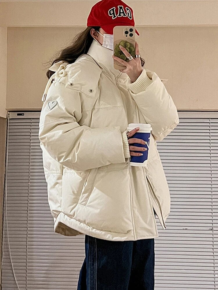 Valenzora Pufferjacke Winter mit Kapuze Dick und warm