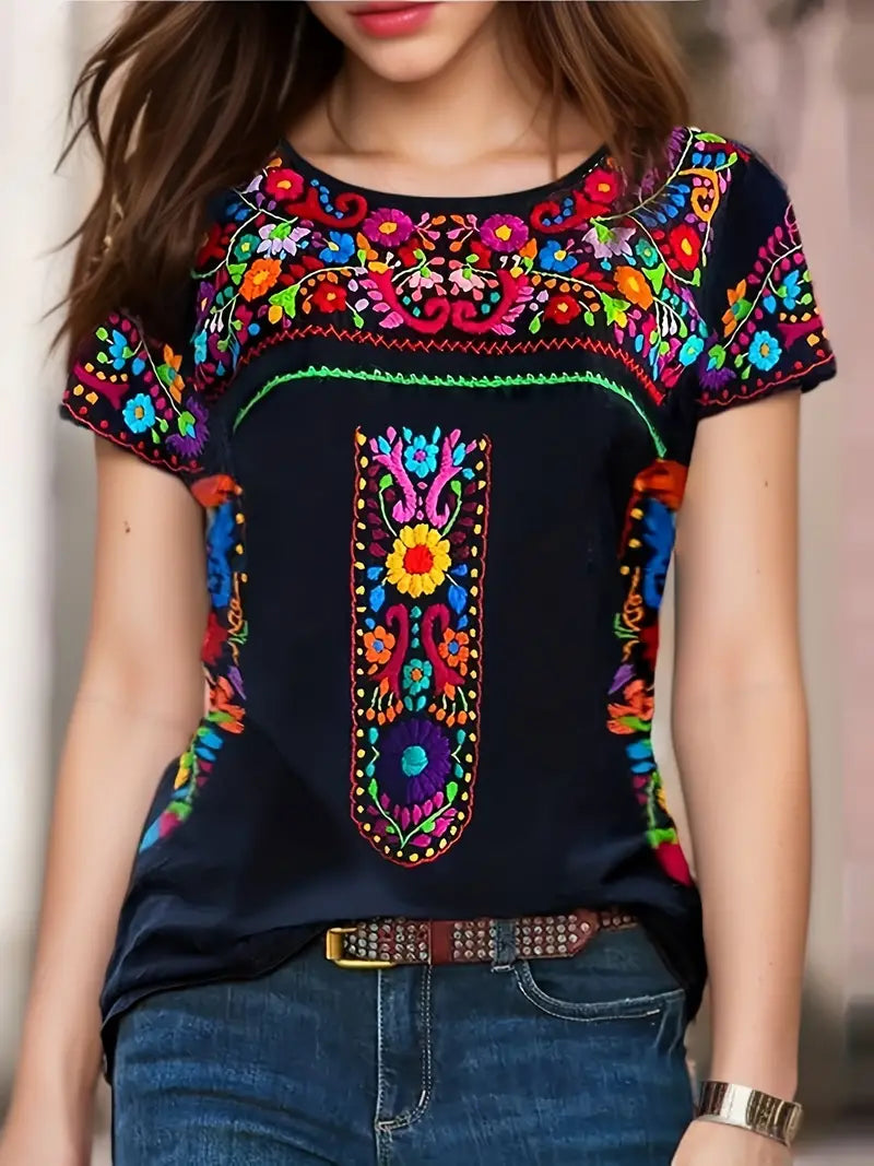 Valenzora | Ethical floral pattern T-shirt