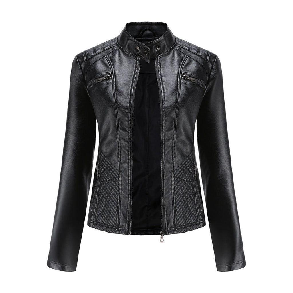 Valenzora | Women's leather jacket - Fashionable jacket with zipper
