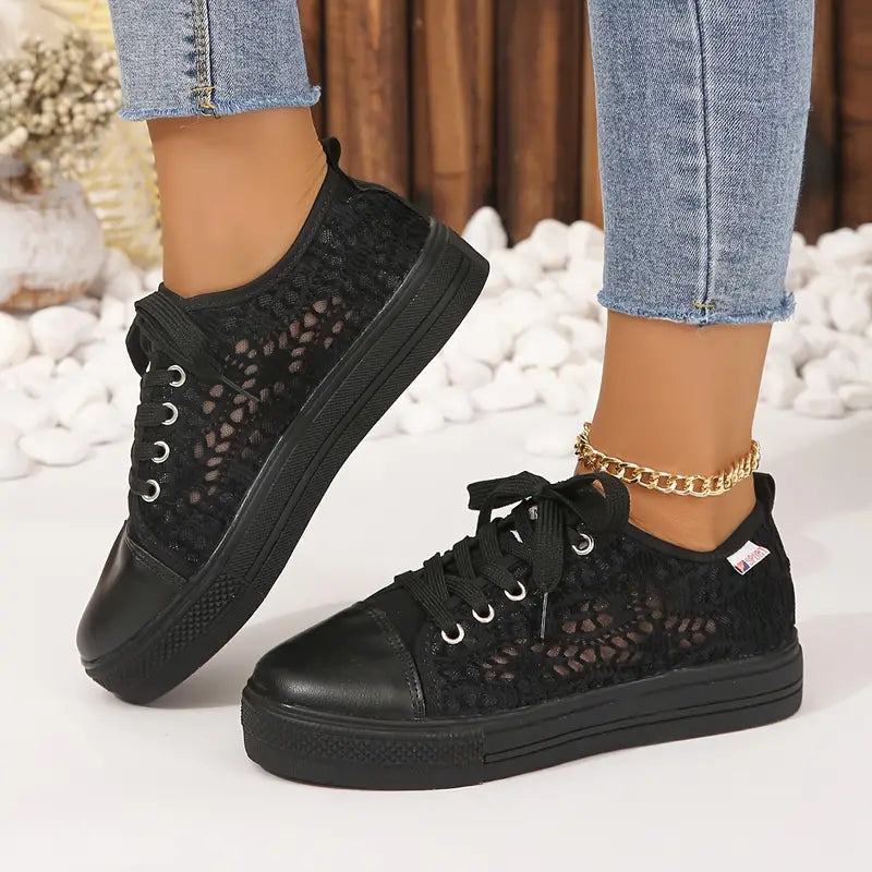 Valenzora | Damen-Sneaker mit Plateau und Spitze