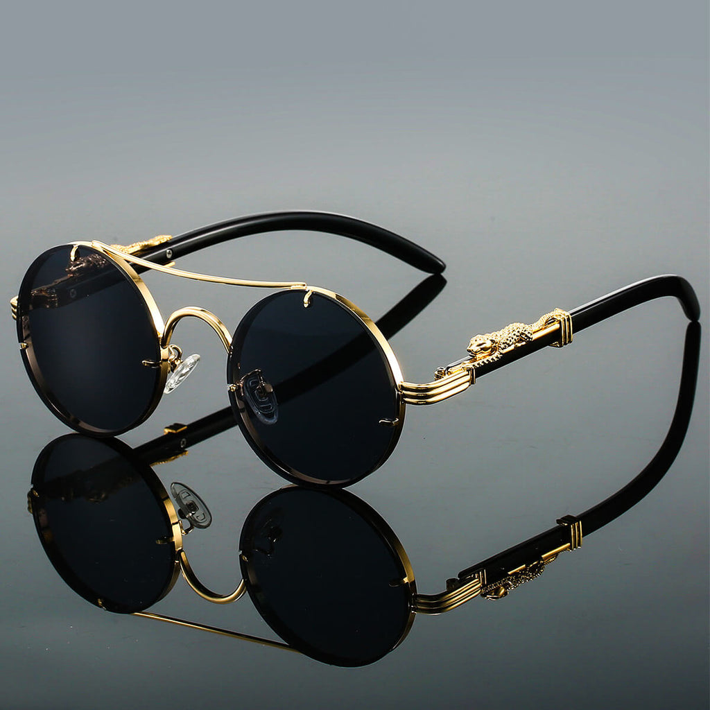 Valenzora | Ovale Retro-Sonnenbrille aus Metall