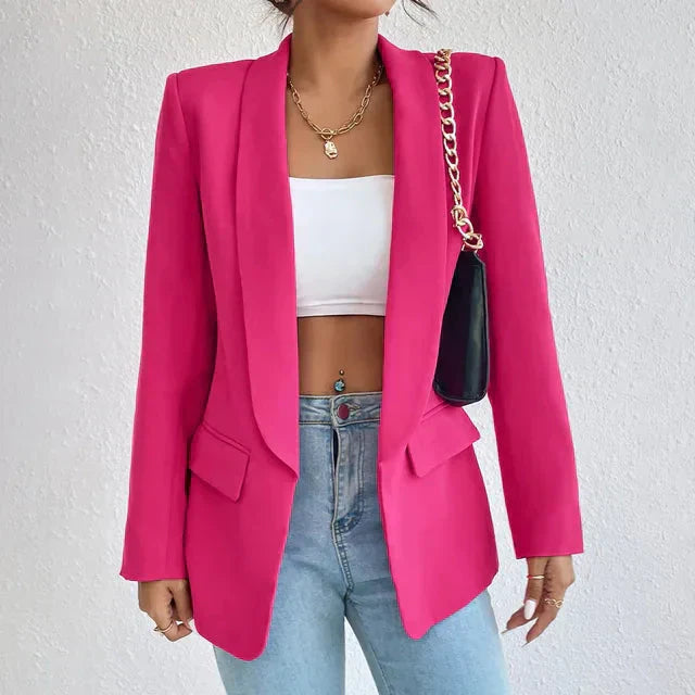 Valenzora | Offener langer Blazer-Mantel Damenbekleidung