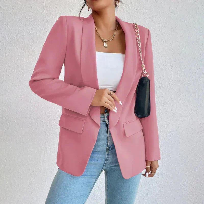 Valenzora | Open Front Long Blazer Coat Women's Clothing