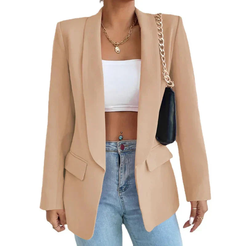 Valenzora | Open Front Long Blazer Coat Women's Clothing