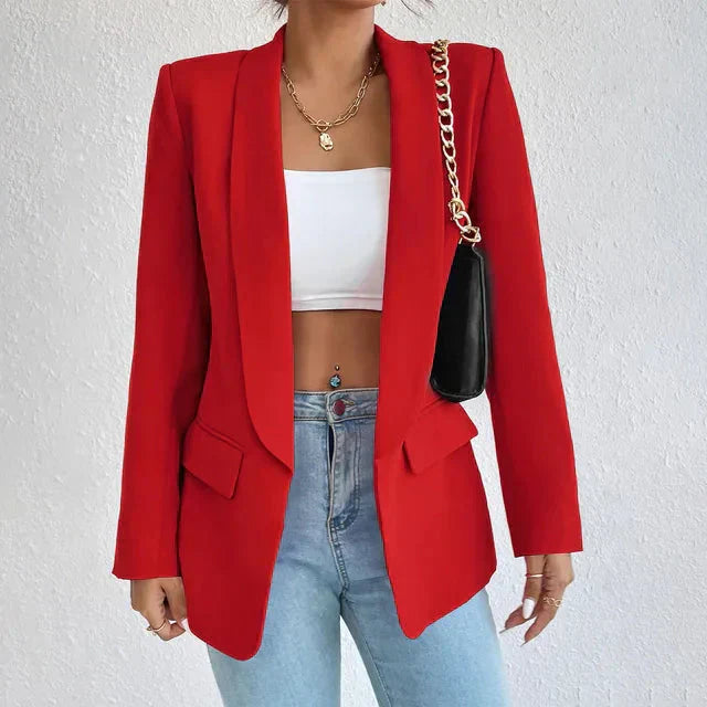 Valenzora | Open Front Long Blazer Coat Women's Clothing