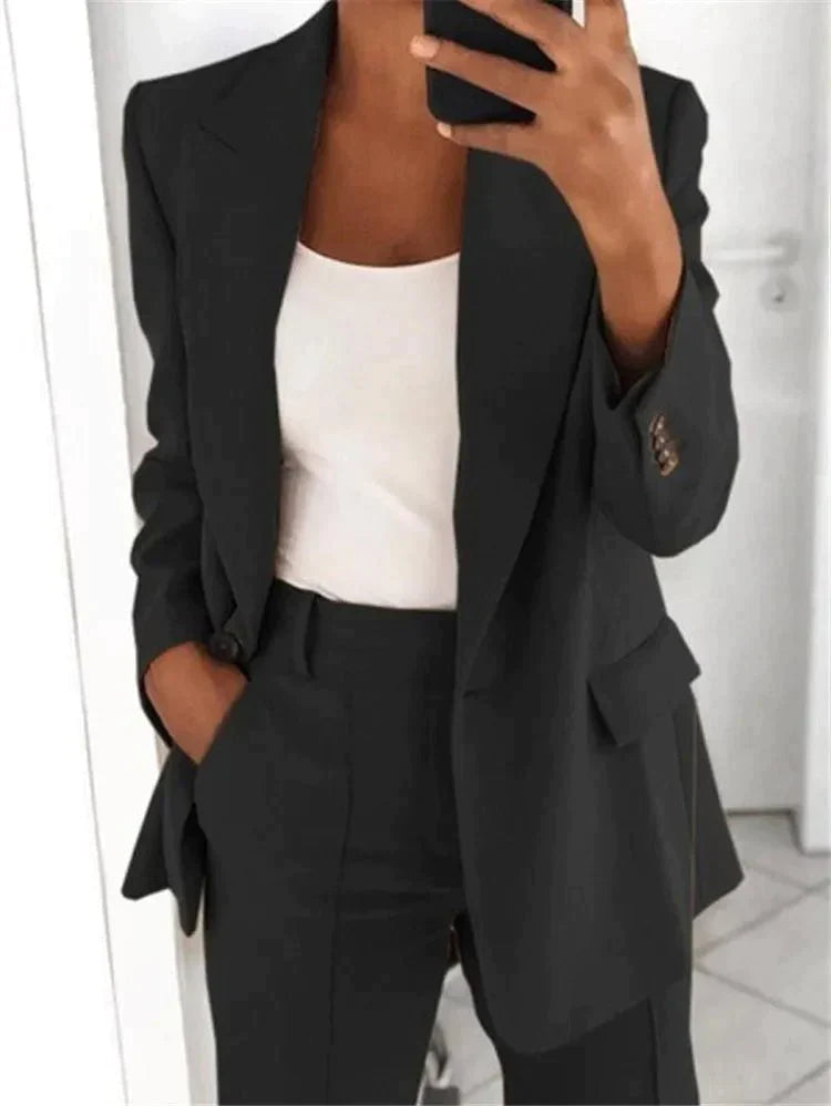 Valenzora | Classic Two-Piece Set Women's Clothing Office Outfits
