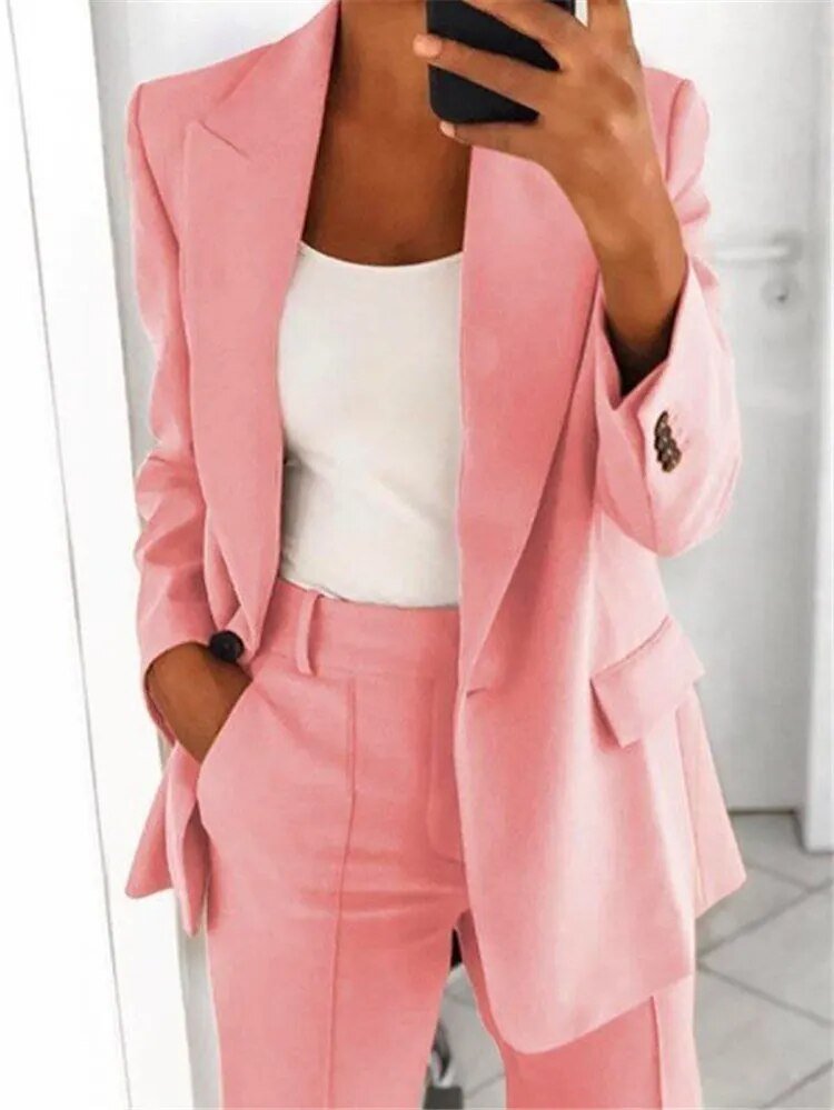 Valenzora | Classic Two-Piece Set Women's Clothing Office Outfits