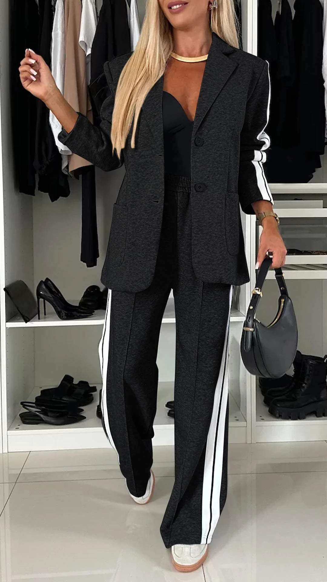 Valenzora | Set Wide Women's Leisure Trousers Two-Piece