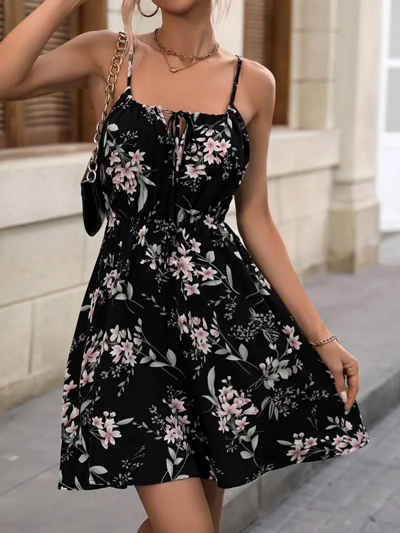 Valenzora | Mini-Spaghettiträger-Sommerkleid Sonnenkleid