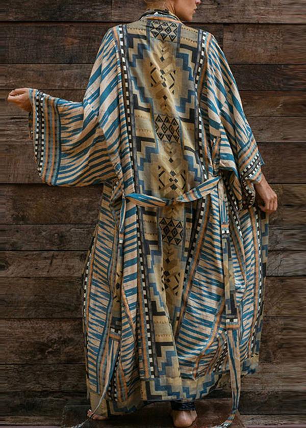 Valenzora | Bohemian Blue Geometric Print Dress