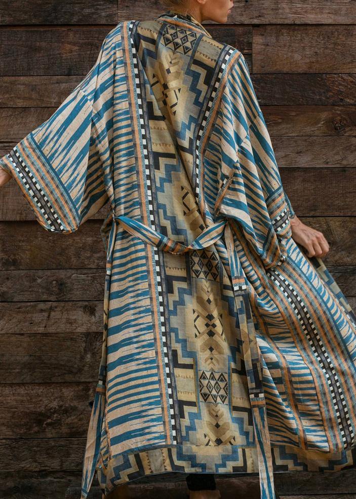 Valenzora | Bohemian Blue Geometric Print Dress