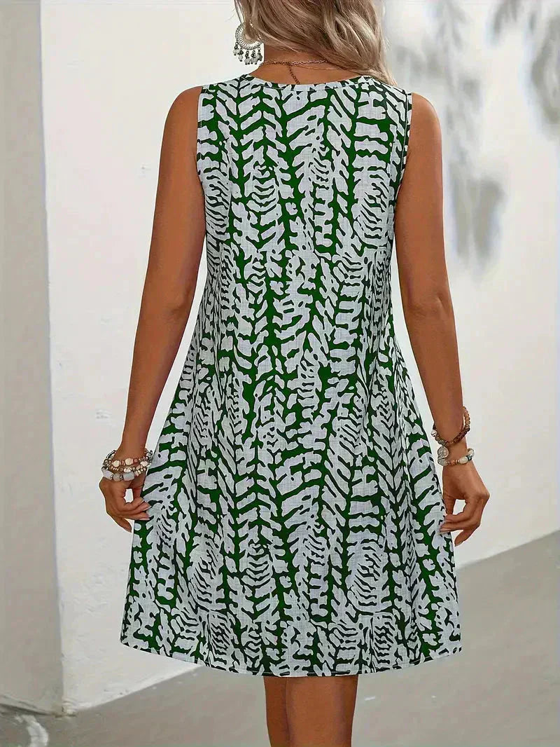 Valenzora | Sleeveless summer mini dress. Lightweight and breathable fabric.