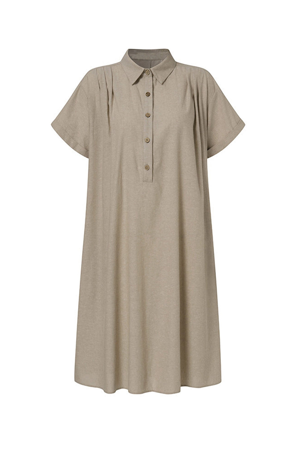 Valenzora | Strandkleid aus Baumwolle-Leinen mit Knopfverschluss
