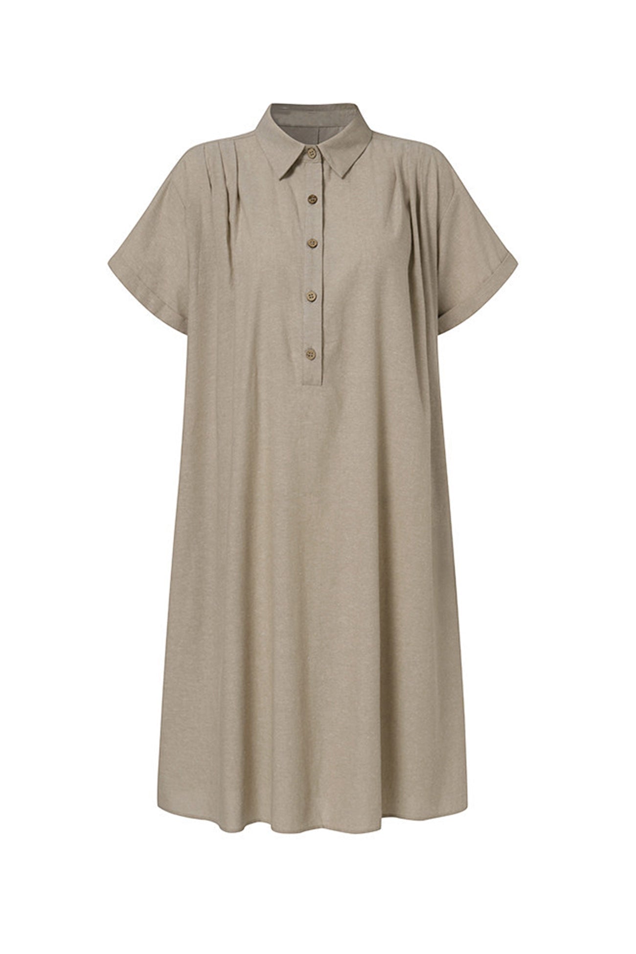 Valenzora | Strandkleid aus Baumwolle-Leinen mit Knopfverschluss
