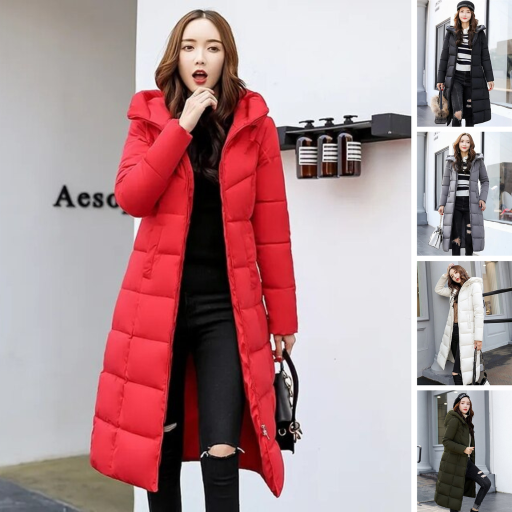 Stylish winter jacket with hood, windproof, snow parka, puffer coat