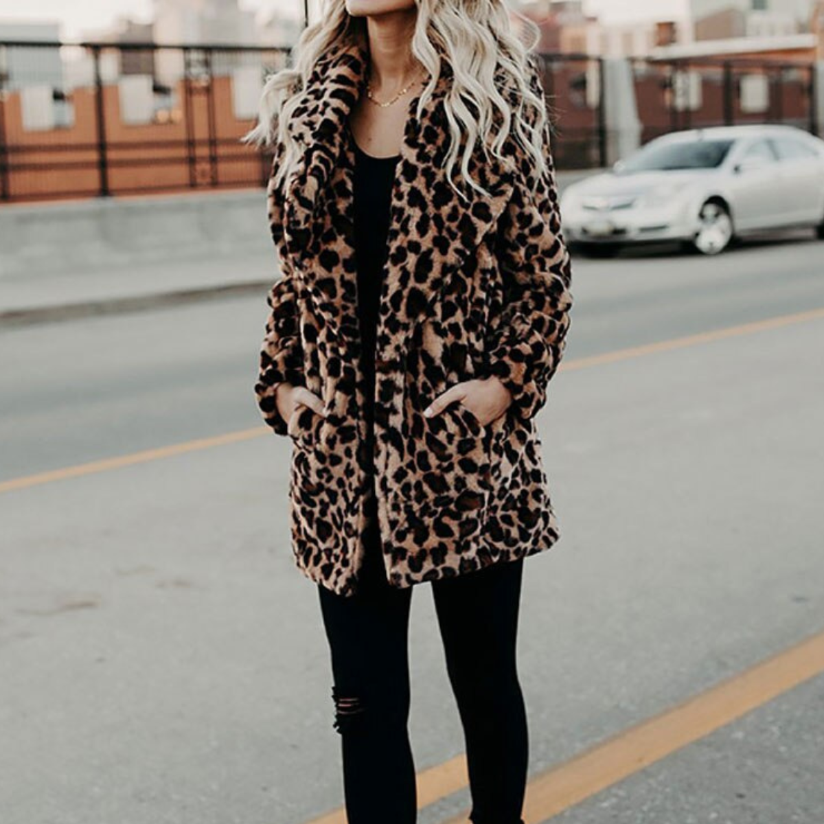 Valenzora - Women's leopard print coat for bold winter fashion
