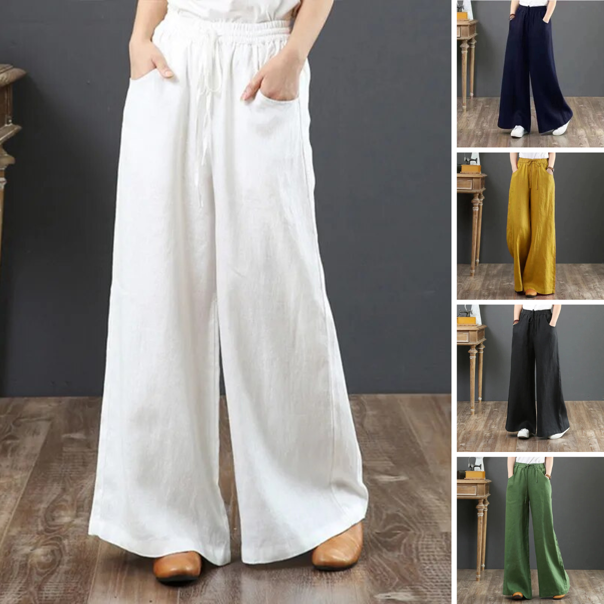 Valenzora | Versatile linen trousers for women in plus sizes