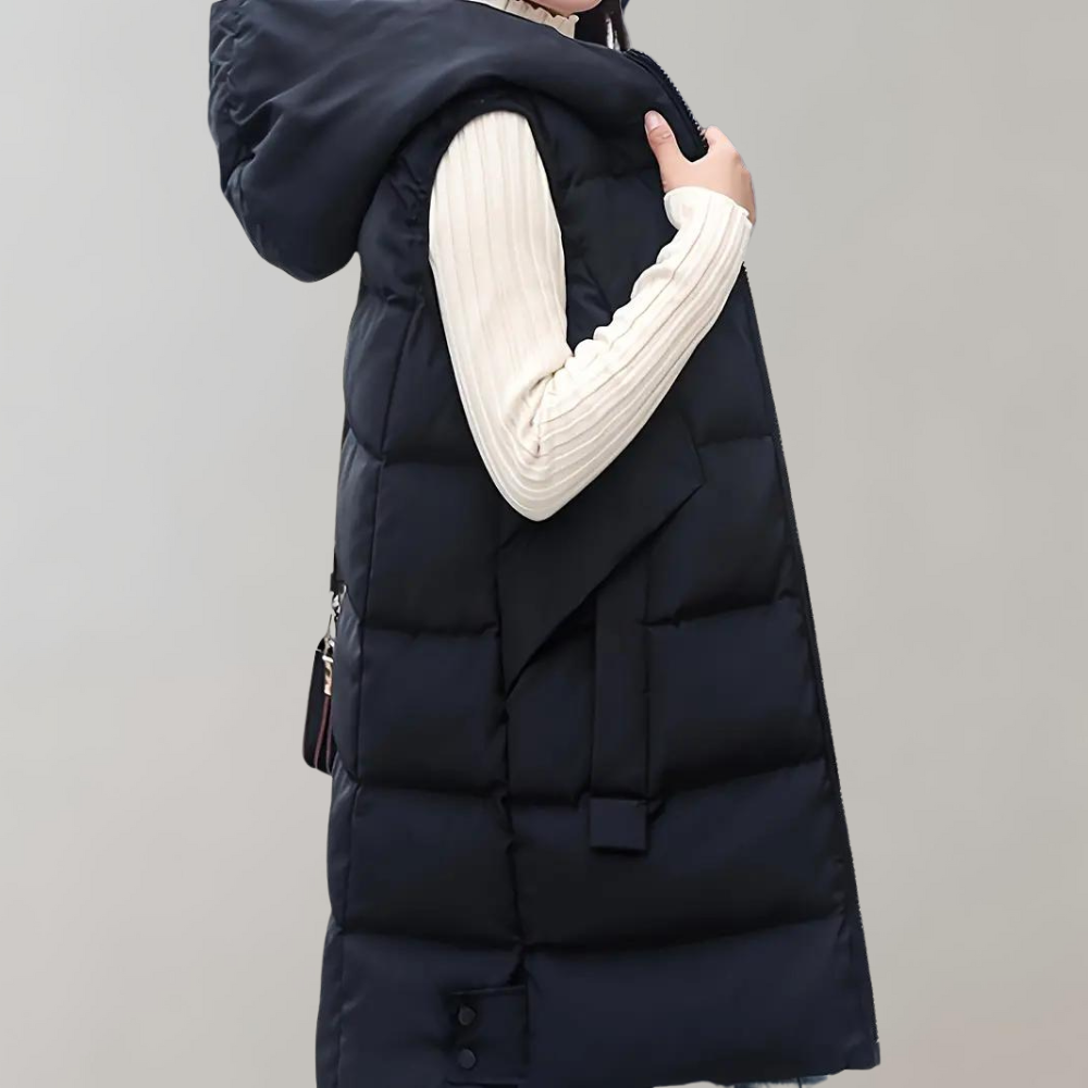 Felicie long winter jacket with hood