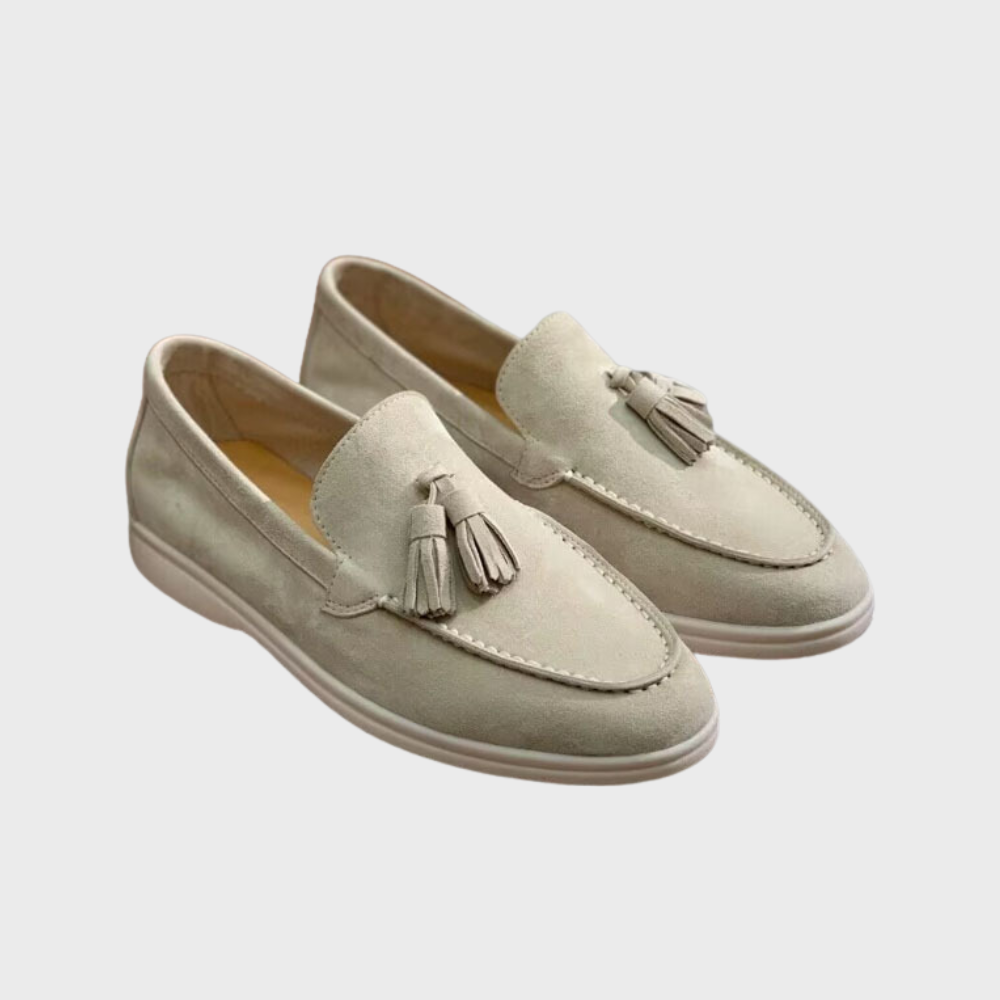 Valenzora | Wildleder-Slipper mit Quasten, Slip-on-Mokassin, lässiger und eleganter Anzugschuh