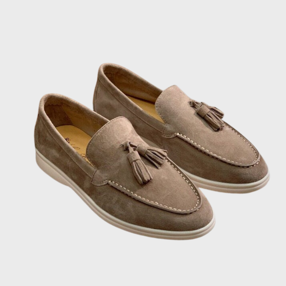 Valenzora | Wildleder-Slipper mit Quasten, Slip-on-Mokassin, lässiger und eleganter Anzugschuh