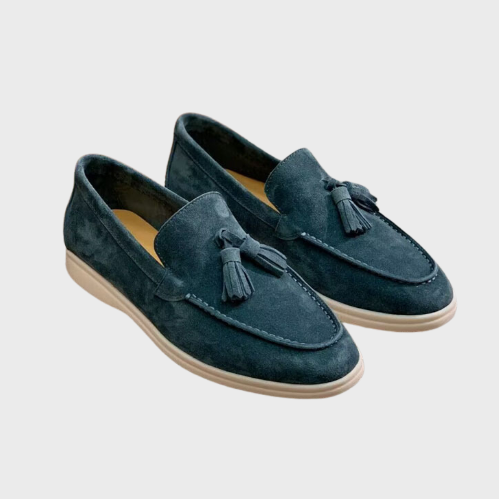 Valenzora | Wildleder-Slipper mit Quasten, Slip-on-Mokassin, lässiger und eleganter Anzugschuh
