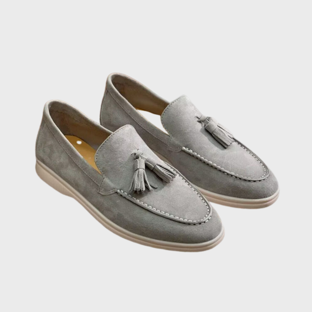 Valenzora | Wildleder-Slipper mit Quasten, Slip-on-Mokassin, lässiger und eleganter Anzugschuh