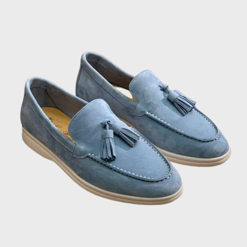 Valenzora | Wildleder-Slipper mit Quasten, Slip-on-Mokassin, lässiger und eleganter Anzugschuh
