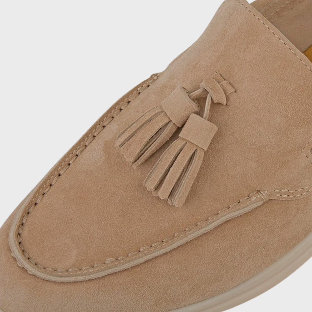 Valenzora | Wildleder-Slipper mit Quasten, Slip-on-Mokassin, lässiger und eleganter Anzugschuh