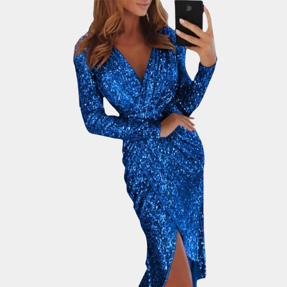 Valenzora | Women's sequined dress with front slit