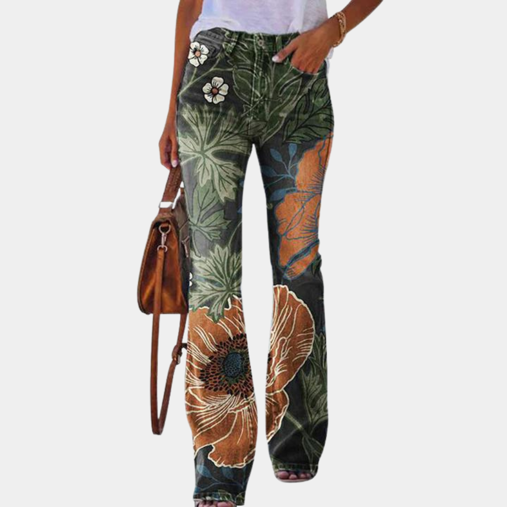 Valenzora | Damenjeans mit Schlag und Knopfdetails