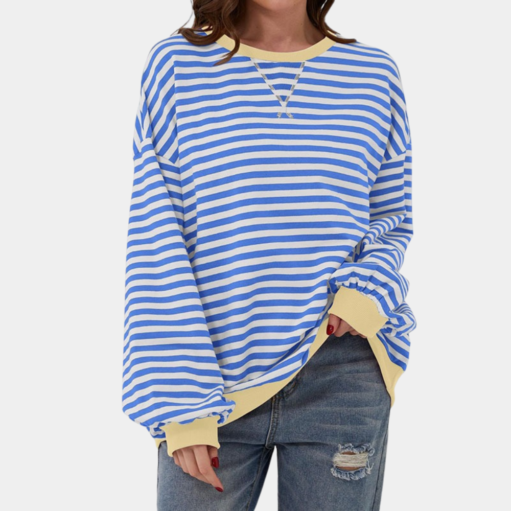 Oversized and striped sweater for women