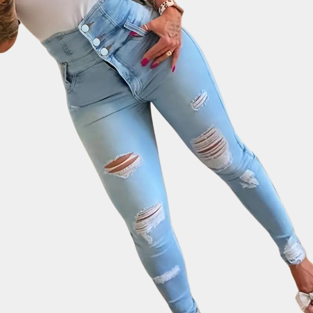 Valenzora | High-Waist Jeans mit Rissen für Damen