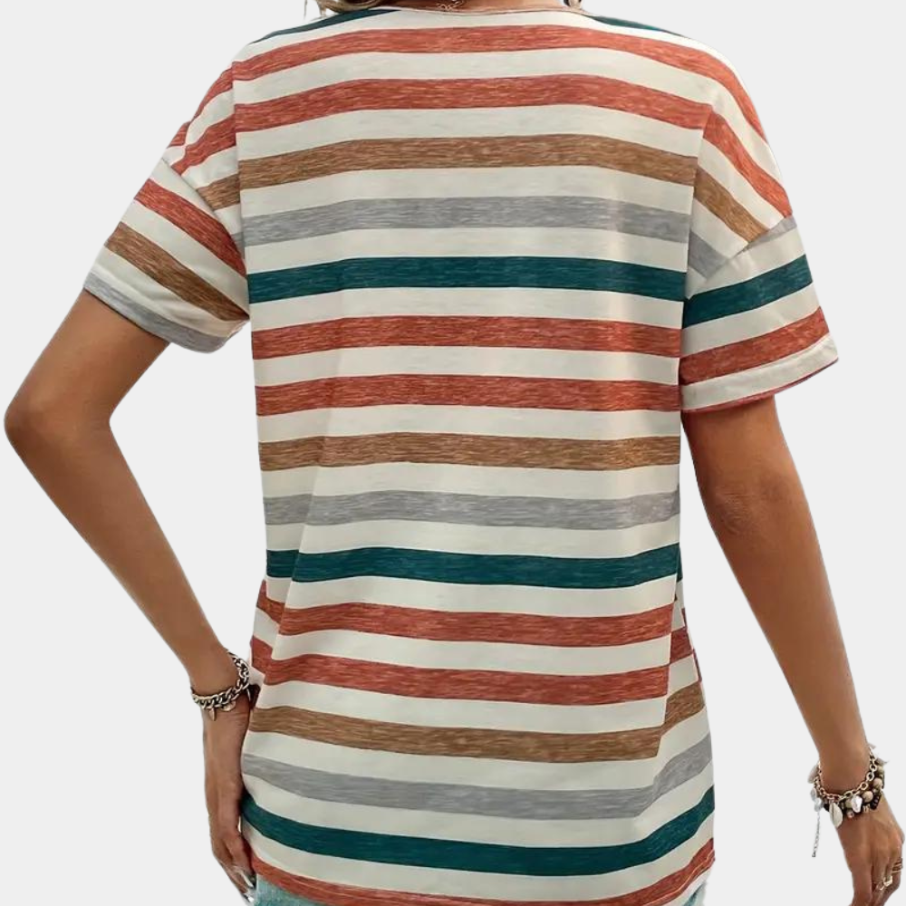 Valenzora | Casual Striped Cotton T-Shirt for Women