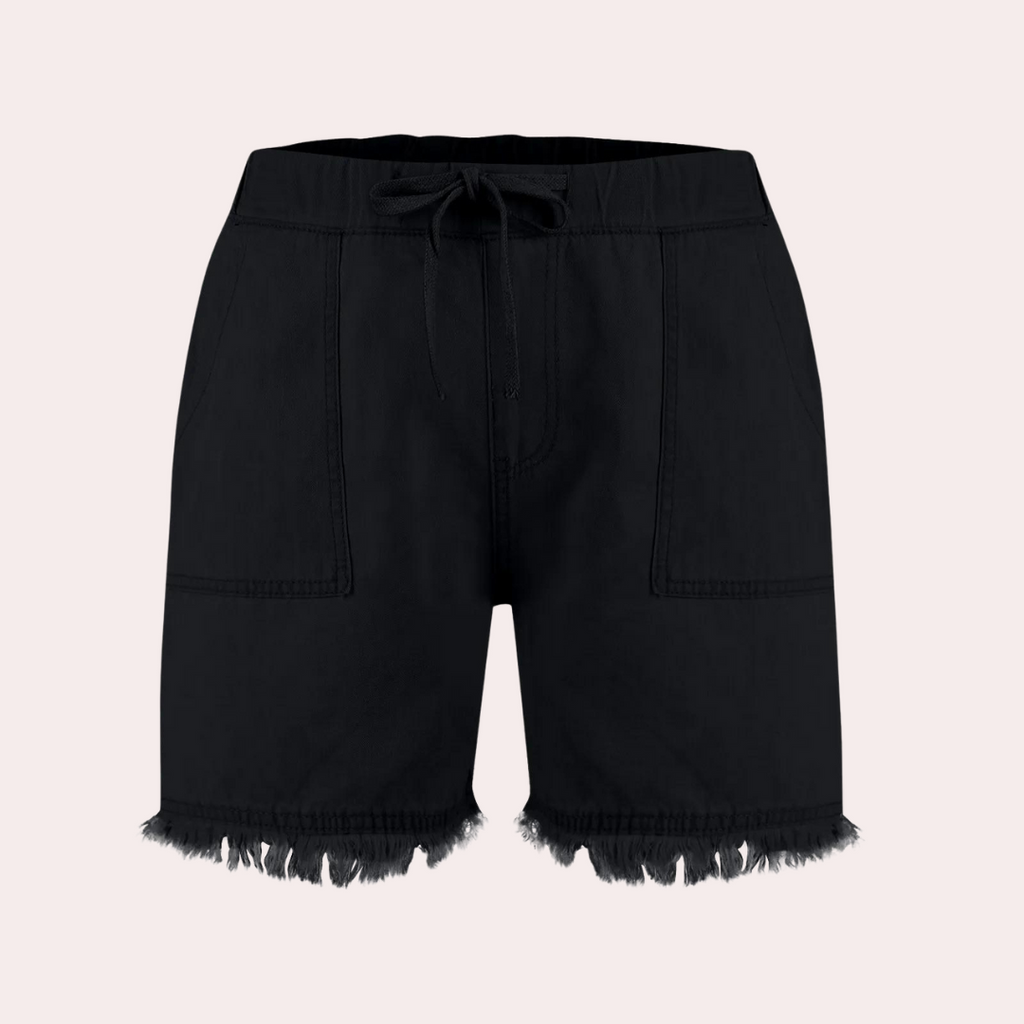 Valenzora | Easy-fit fringed denim shorts for women