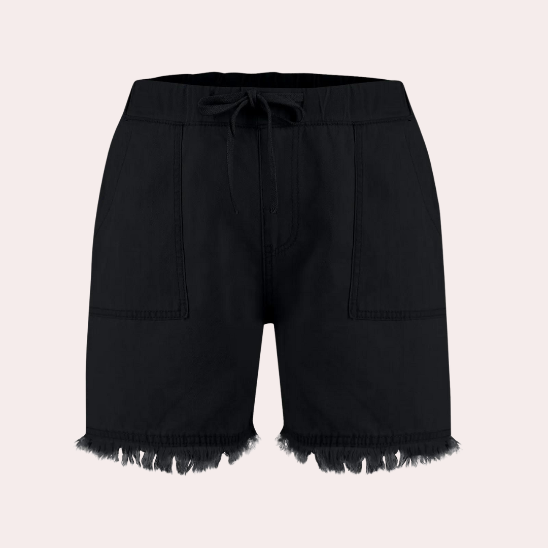 Valenzora | Easy-fit fringed denim shorts for women