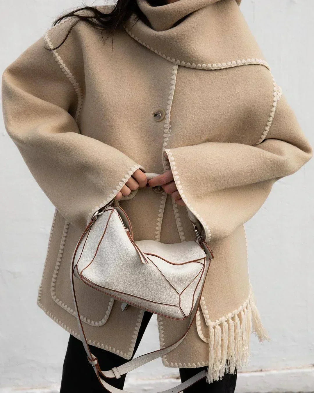 Valenzora | Scarf jacket with a relaxed fit and soft, textured fabric for women