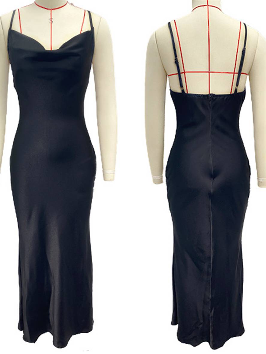Valenzora | Bridesmaid Dress Satin Fitted Backless with Delicate Straps Elegant Women's Evening Party Wedding Guest