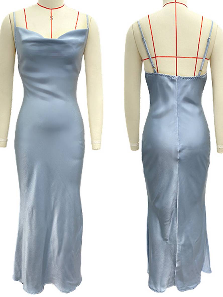 Valenzora | Bridesmaid Dress Satin Fitted Backless with Delicate Straps Elegant Women's Evening Party Wedding Guest