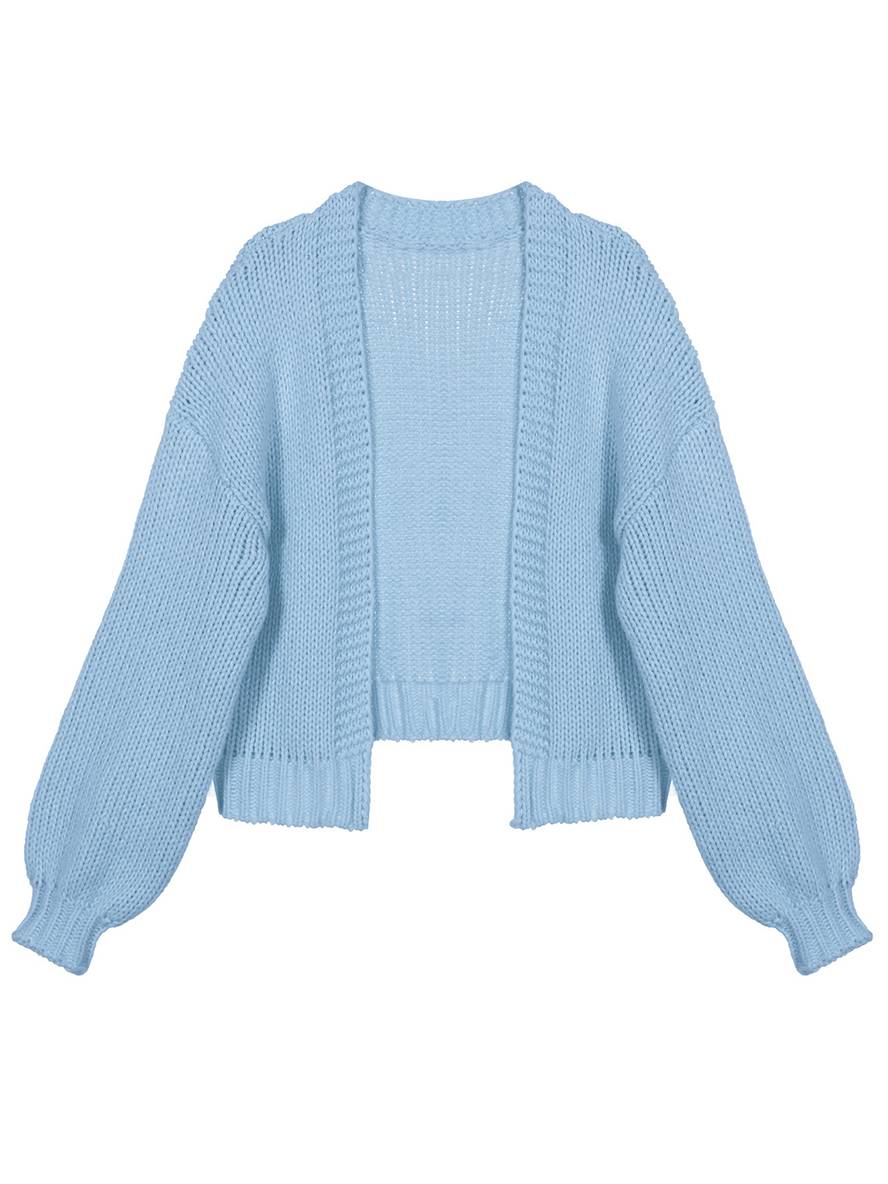 Valenzora | Chunky knit cardigan, solid color with dropped shoulders, long sleeve, women's, elegant, casual, wide, oversized blouson