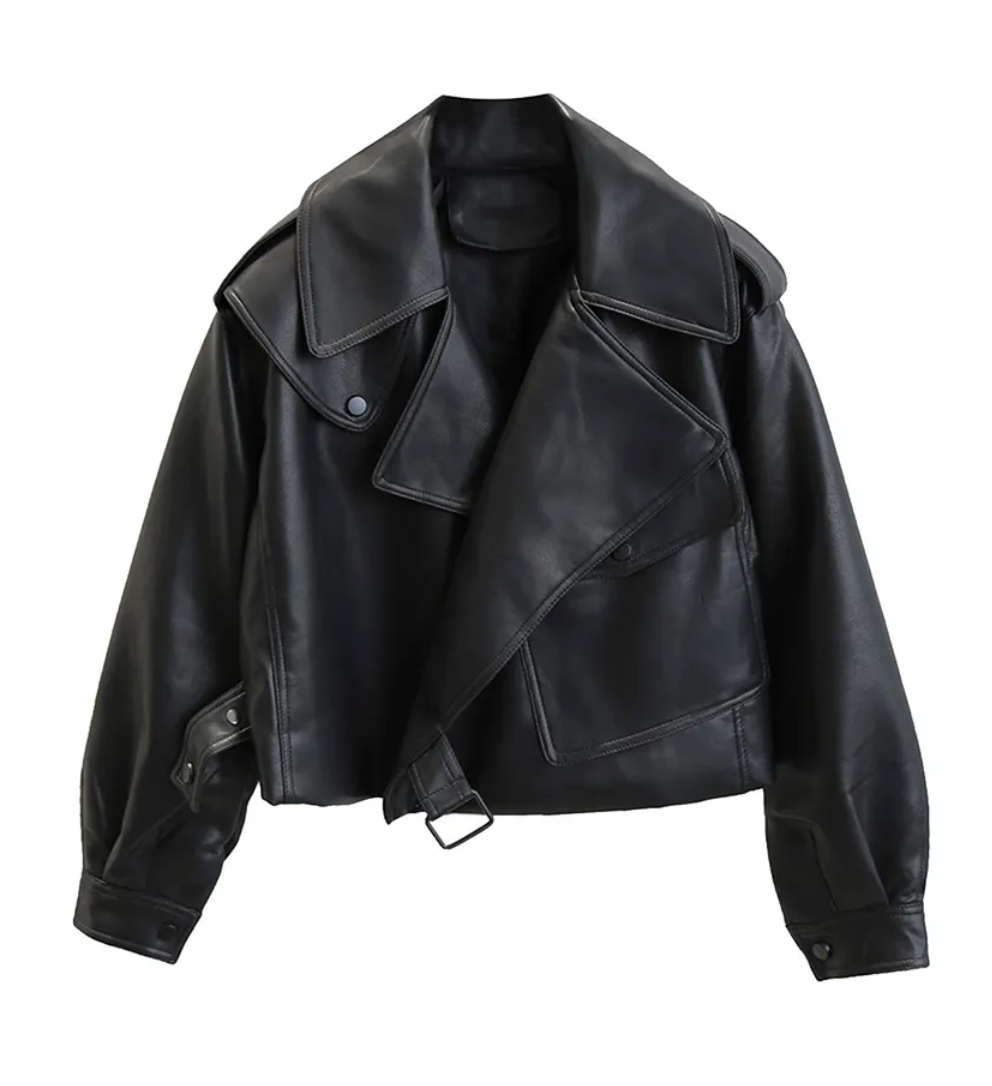 Leather coat for women