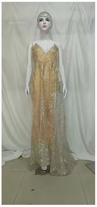 Valenzora | Damenkleider Glänzendes Spitzen-Trägerkleid mit V-Ausschnitt und Schlitz